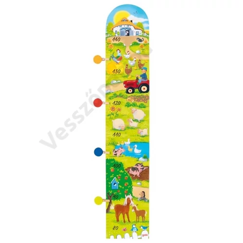 Goki 60666 farm házi állatokkal fa magasságmérő