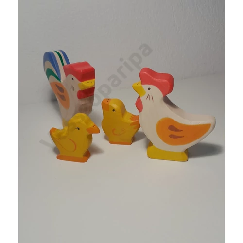 Baromfi család Holztiger fa figura szett
