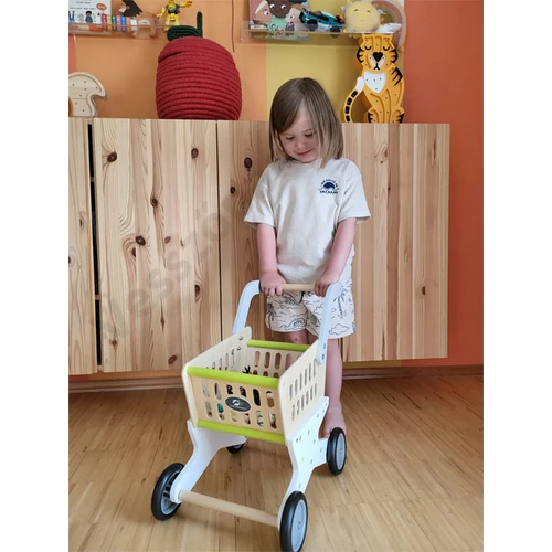 Small foot fajáték bevásárló kocsi gyerekkel