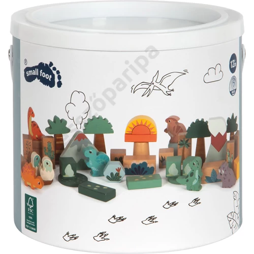 Small foot 12621 DINO fa építőkocka szett mérete