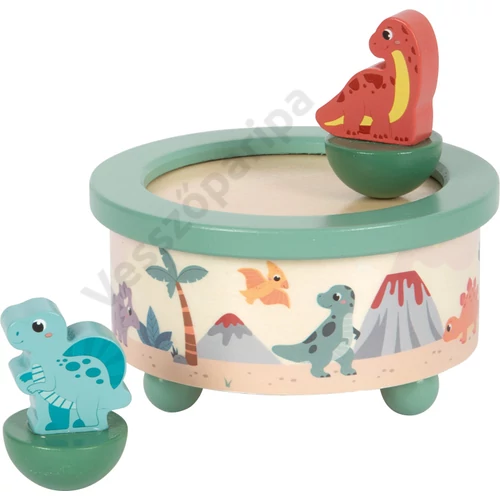 Mágneses kék és piros dinoszaurusz figura fából