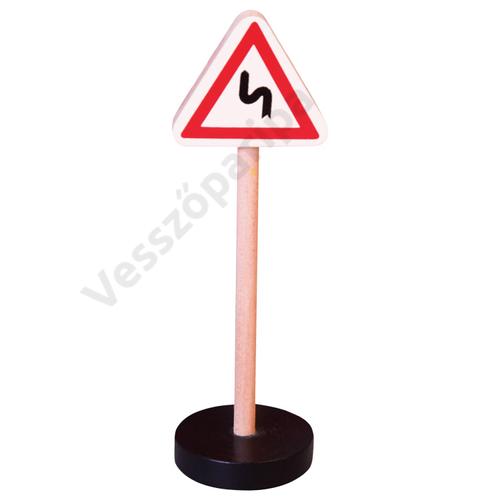 KRESZ-tábla - egymás utáni veszélyes kanyarok