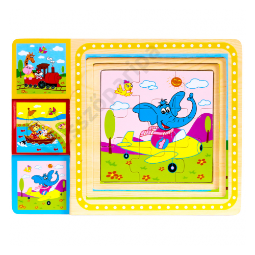 Puzzle 9 darabos 3 kép egy keretben