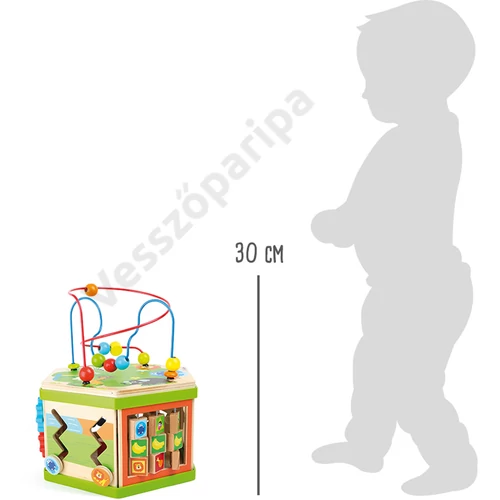 Nagy méretű golyóvezető készségfejlesztő kocka méretei