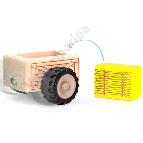 Fa játék traktor utánfutóval