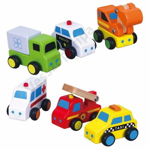 Mini járművek - fa autó készlet