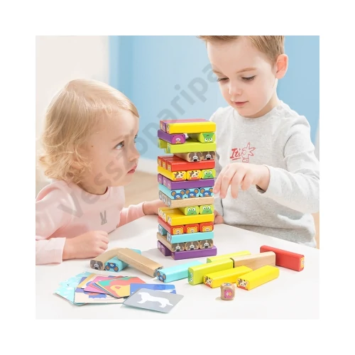 TopBright állatfigurás leboruló jenga