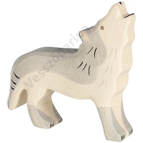 Holztiger fa figura vonyító farkas