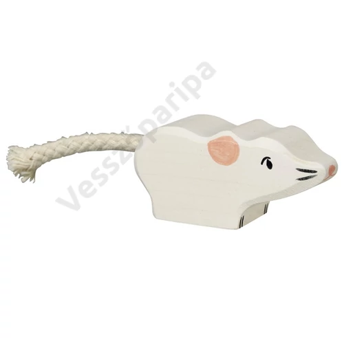 Holztiger fa figura fehér egér