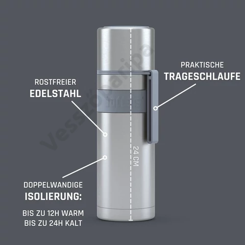 Boddels HEET termosz 500ml szürke övcsipesz