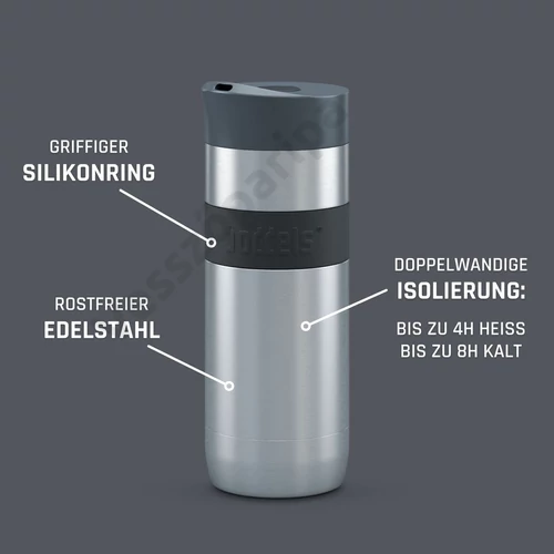 Boddels KOFFJE thermo bögre 370ml antracitszürke részei