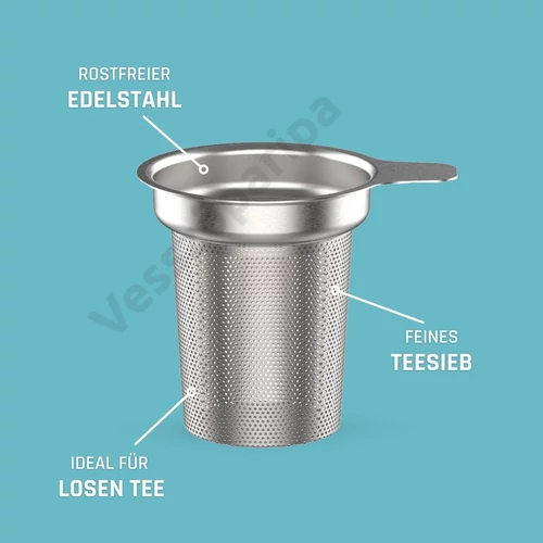 Boddels SEEV Üveg Teásbögre sötétkék 380ml szűrő