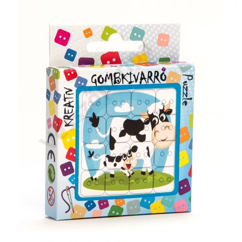 Kreatív gombkivarró puzzle - boci