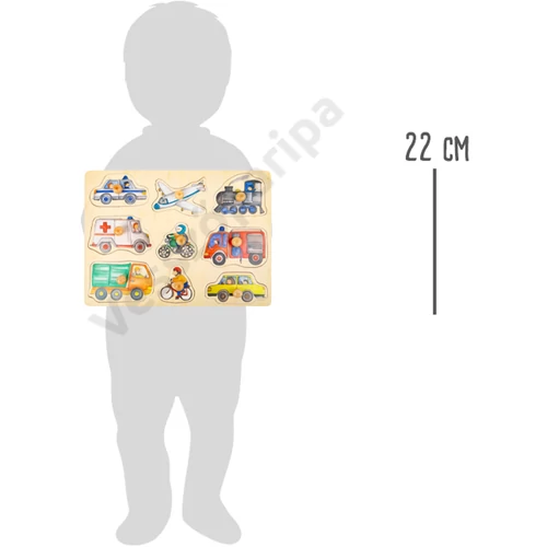 Fa fogantyús puzzle járművek méret