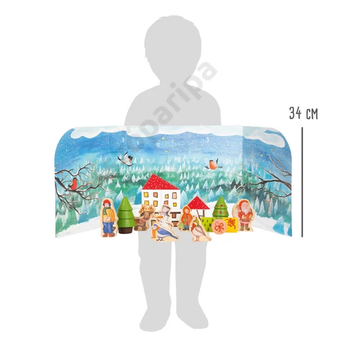 Small foot 11675 Fa adventi naptár - téli falu méret