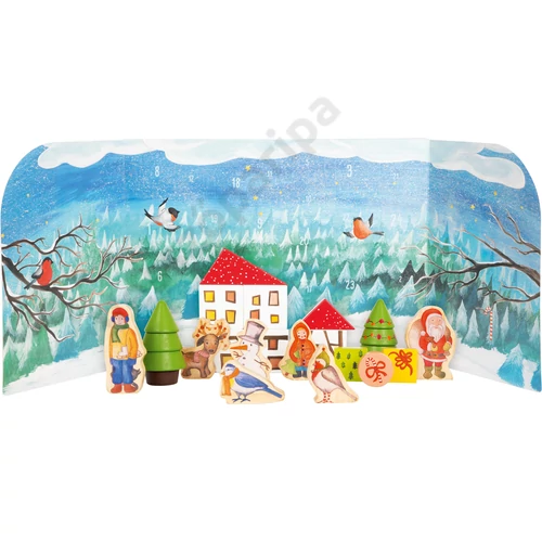 Fa adventi naptár - téli falu