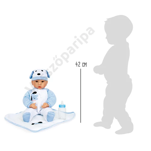 Puha testű élethű játék baba fiú méret