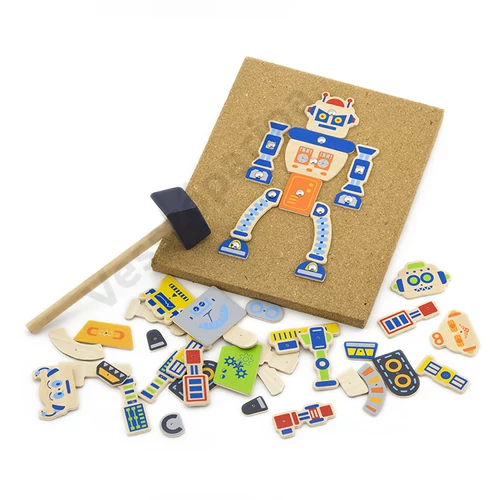 Parafatáblás mozaik - robotok