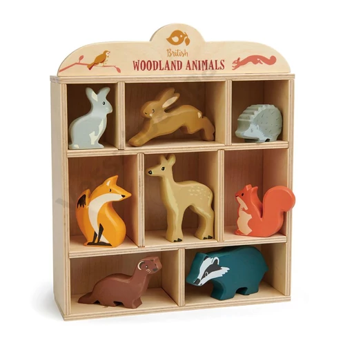 Tender Leaf Toys fa figura erdei állat készlet készlet