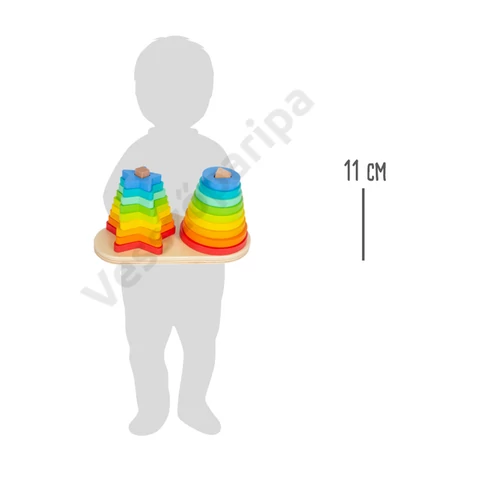 Fa szivárvány montesszori torony méret Small foot