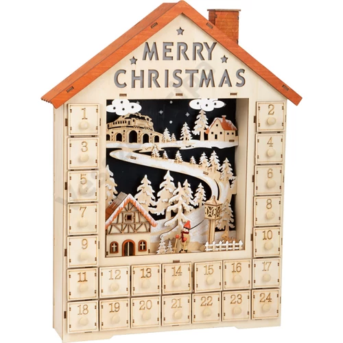 Merry Christmas fa adventi naptár fiókokkal