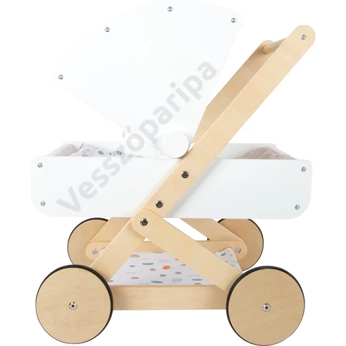 Fehér fa játék babakocsi kupolája