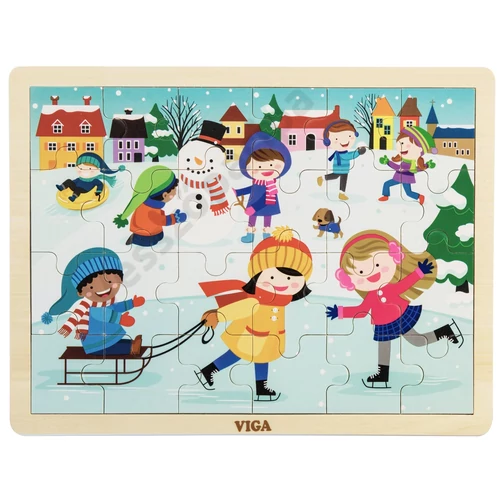 4 évszak fa kirakó, puzzle - 4 darabos készlet