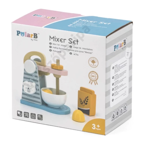 Fa játék mixer - szürke, fehér