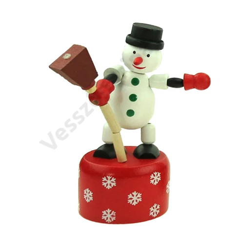 Nyomogatós figura - táncoló hóember
