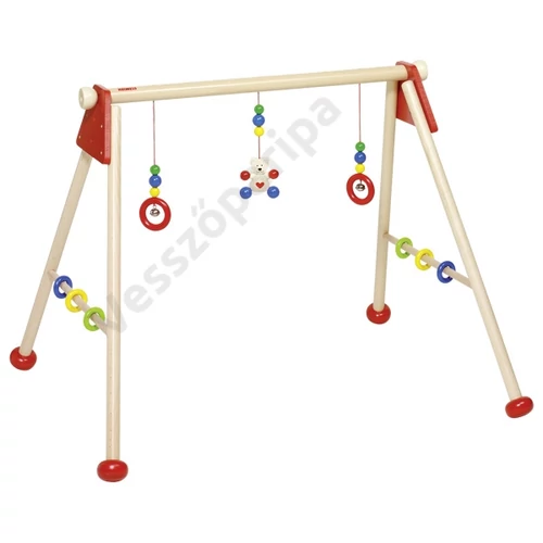 Goki Baby-Gym maci csörgős babatornázó fából