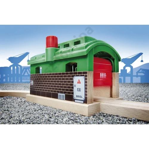 Brio 33574 garázs vonat kocsiszín játék közben