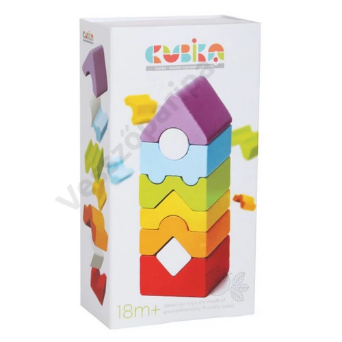 Cubika Eco fa építő torony doboz