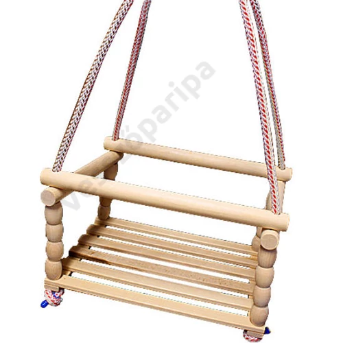 Beülős karfás natúr fa hinta