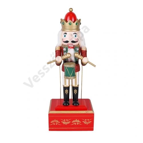 Diótörő figura - piros, arany