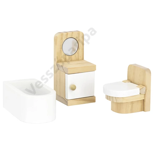 Viga Toys fa babaház  fürdőszoba bútora