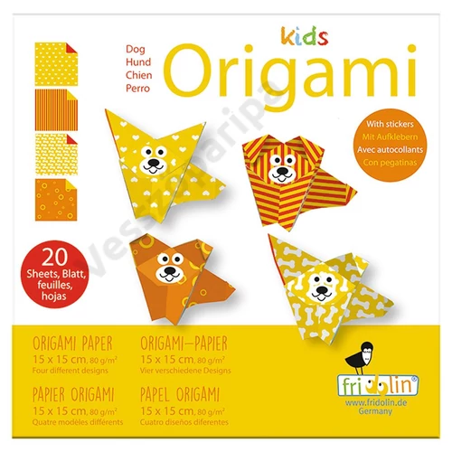 Fridolin origami kutya hajtogató készlet csomagolás