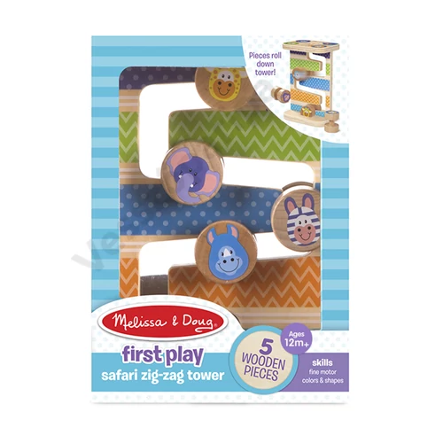 Melissa and Doug készségfejlesztő fajáték Cikk-cakk torony csomagolás