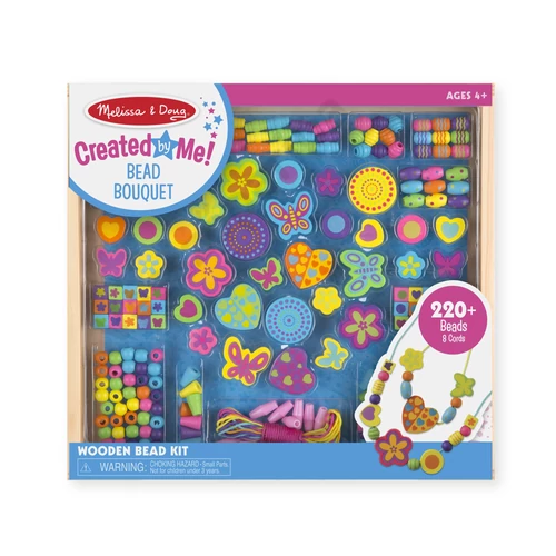 Kreatív gyöngyfűző készlet fadobozban Melissa and Doug