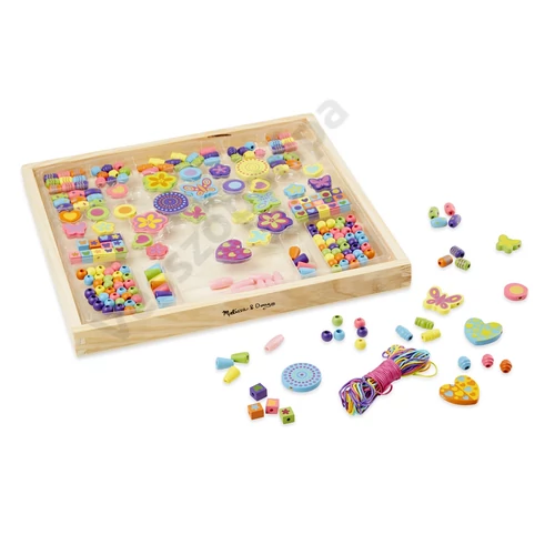 Kreatív gyöngyfűző készlet fadobozban Melissa and Doug