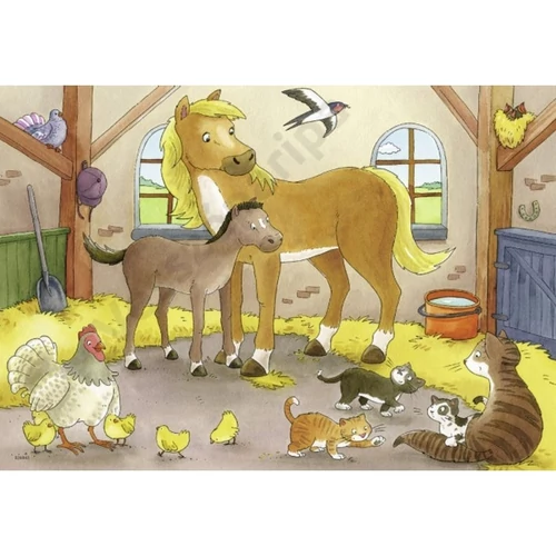 Ravensburger puzzle Boldog állatcsaládok 12 darabos puzzle