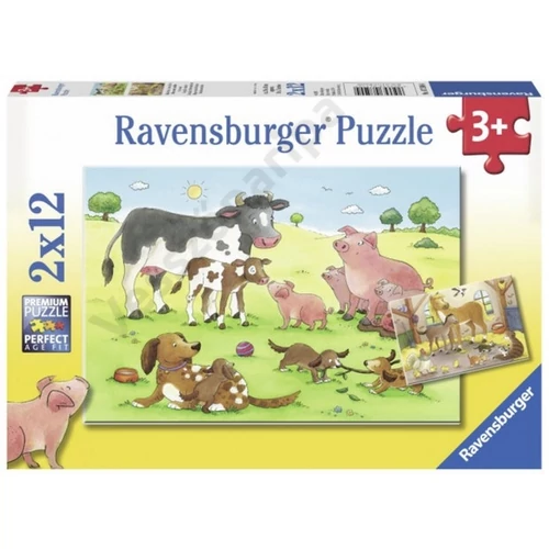 Ravensburger puzzle Boldog állatcsaládok 12 darabos puzzle