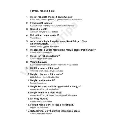 Logico Primo - Formák, vonalak, betűk tartalma