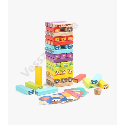 TopBright állatfigurás leboruló jenga