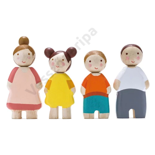 Fa babacsalád - faragott fa babák - Tender Leaf Toys