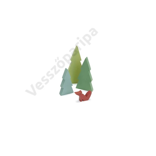 Tender Leaf Toys fa figura tűlevelű fák és róka