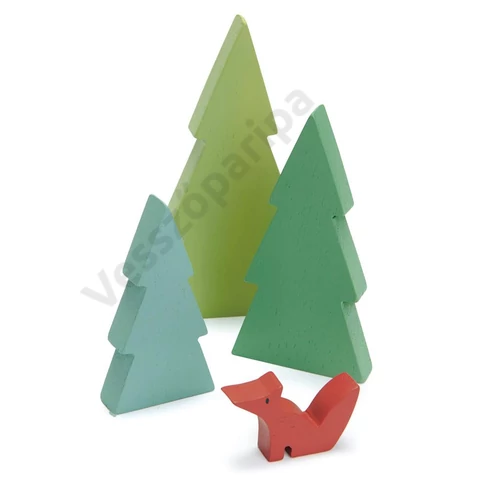 Tender Leaf Toys fa figura tűlevelű fák és róka