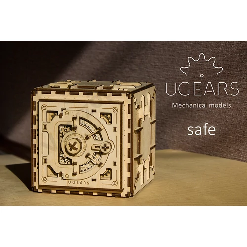 UGEARS modell - 3D kirakó széf logóval