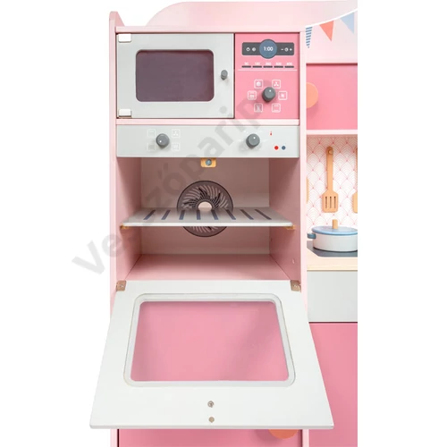 Fa játék konyha hűtőszekrénnyel - pink