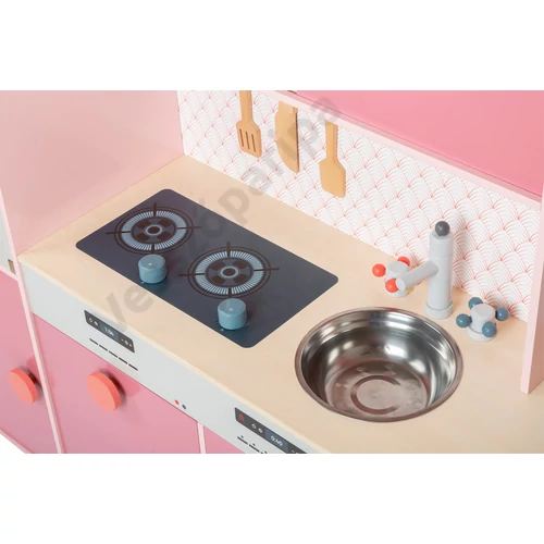 Fa játék konyha hűtőszekrénnyel - pink