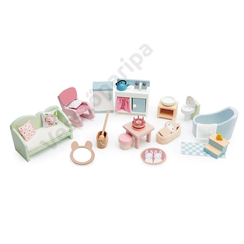 Fa babaház bútor kiegészítőkkel Tender Leaf Toys